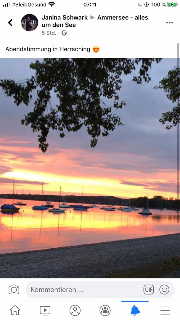 Sonnenuntergang in Herrsching am Ammersee