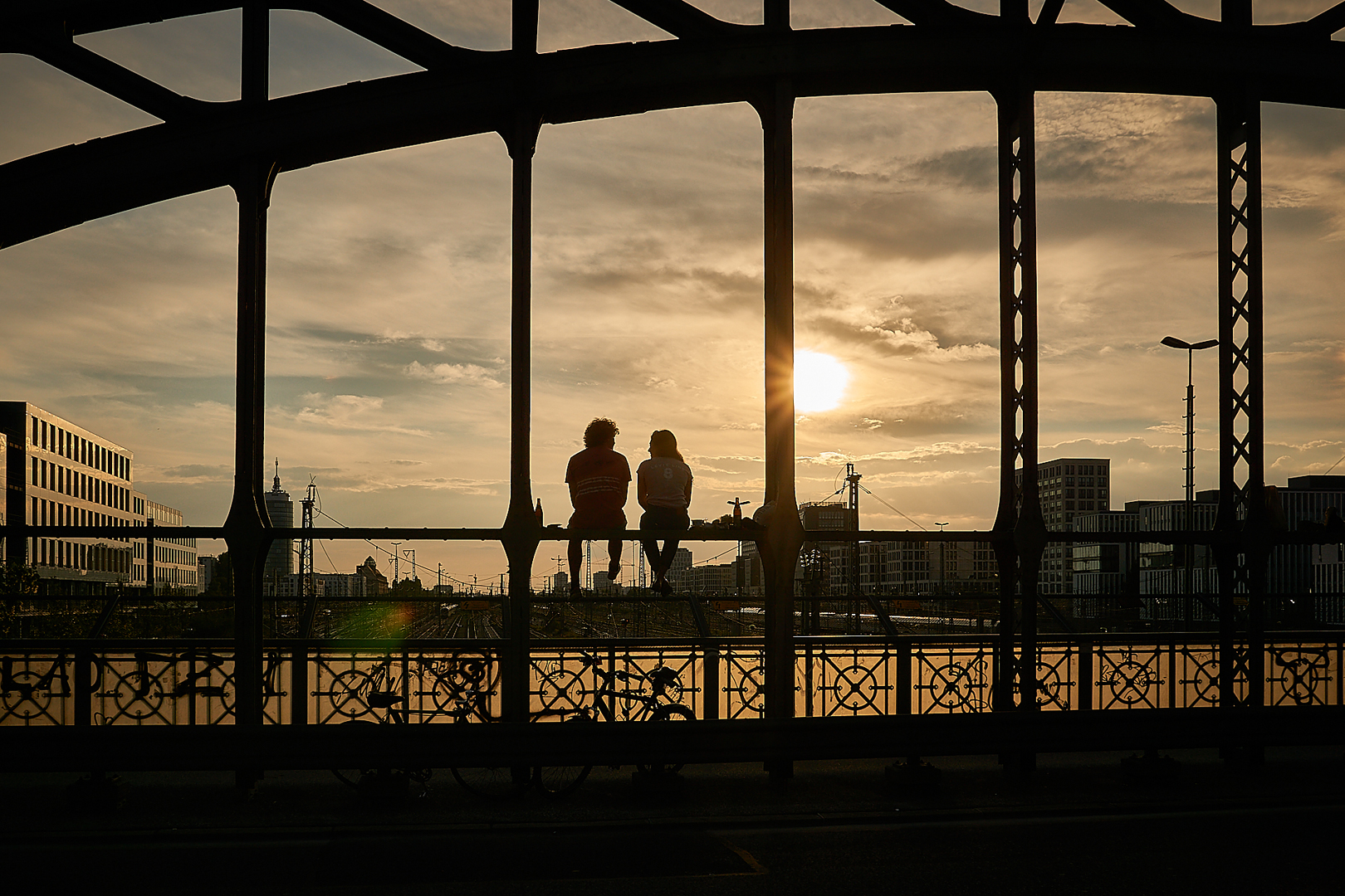 Sonnenuntergang an der Hackerbrücke